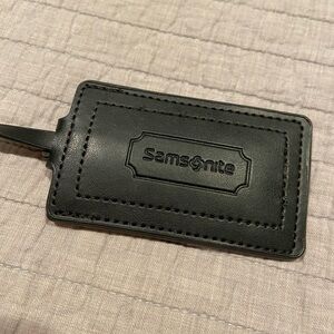 Samsonite Black Leather Luggage Tag – Travel ID Tag